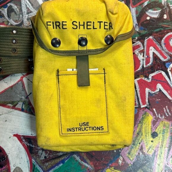 80s Fire Shelter Kit w Yellow Canvas Case & Instructions - Firefighter Gear - Picture 3 of 9